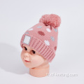 Chapeau tricoté de couleur rose pour l&#39;enfant